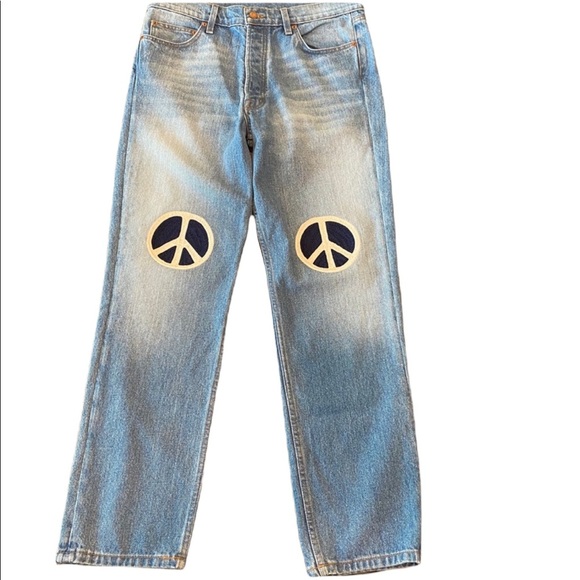 Bliss and Mischief Peace Sign Patch Embroidered Denim Jeans Size 25 NWOT - RARE! - Picture 6 of 12